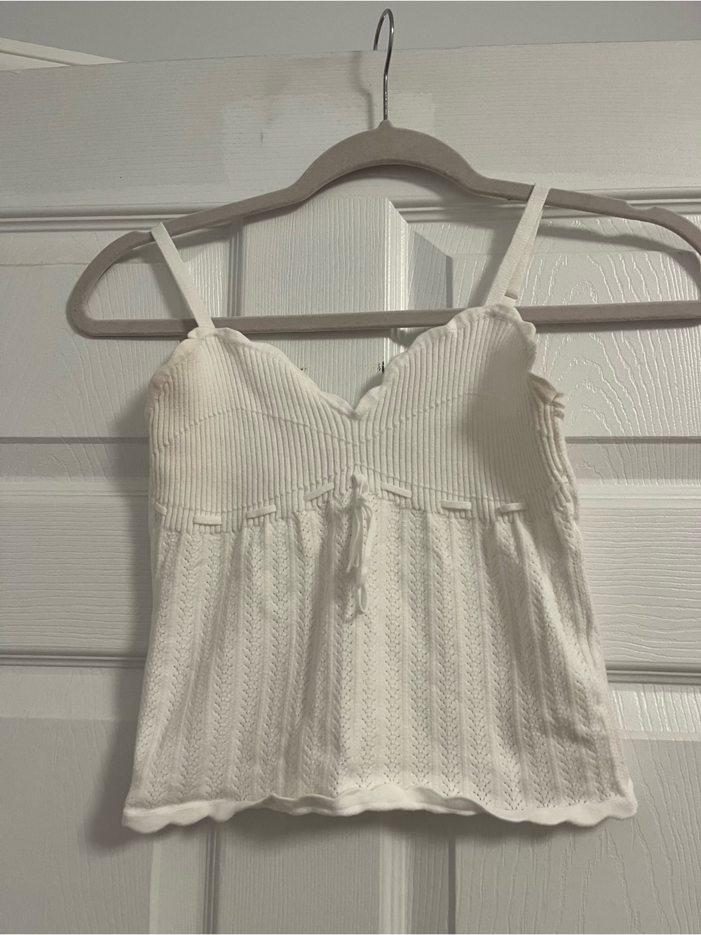 Aritzia white Knit Camisole Tank Top with Sweetheart Neckline